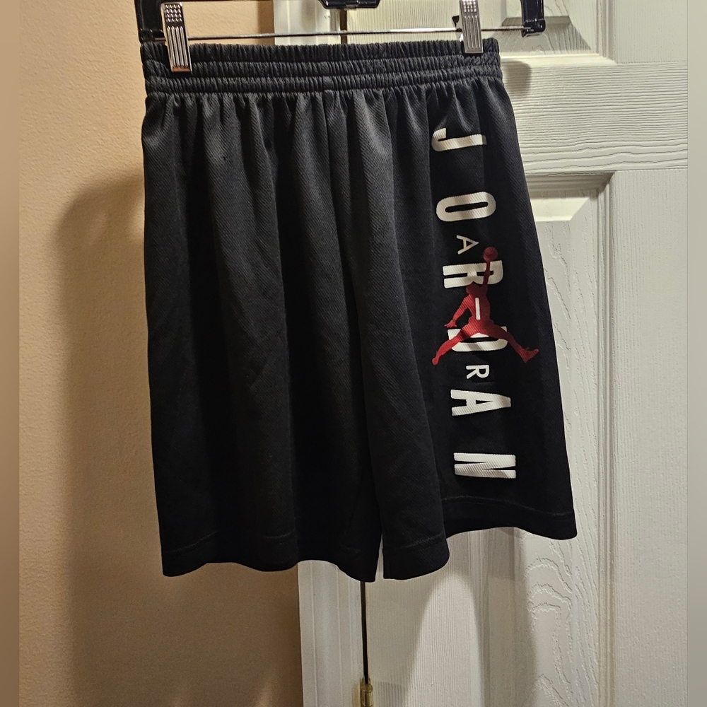 Jordan Black Shorts with Red and White Logo